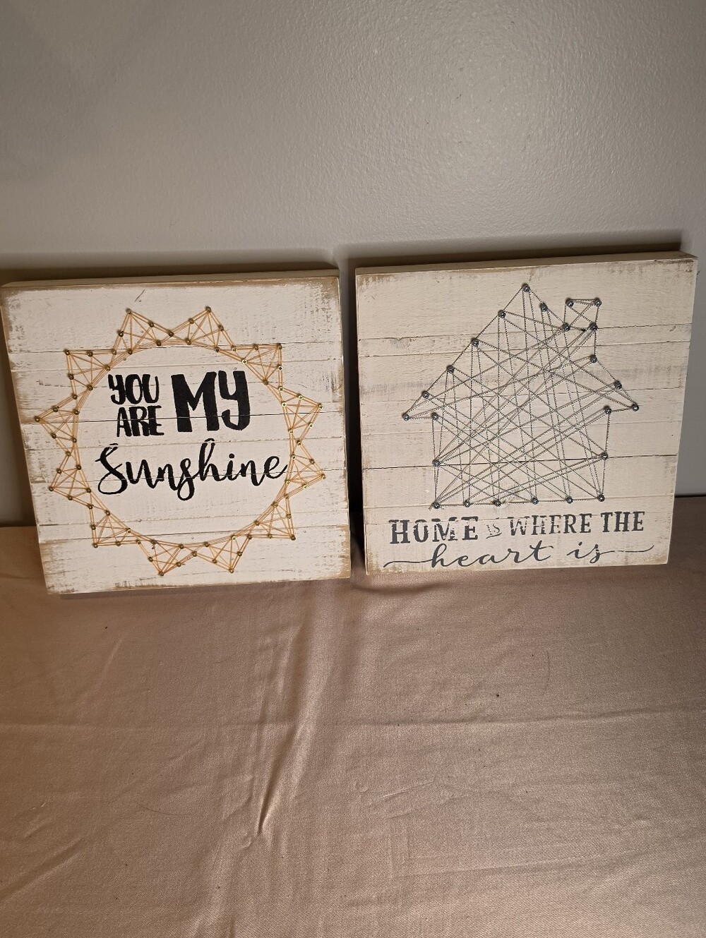 2 String Design 10"x10" Wooden Wall Art